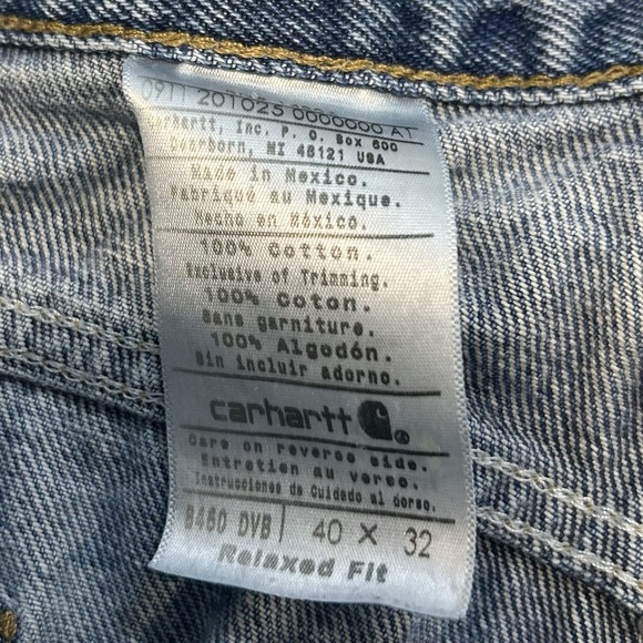 Vintage Carhartt Jeans Men's 40x30 Relaxed Fit Leather Patch Medium‎ Wash - Picture 4 of 5
